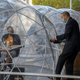 Diners eating in a bubble in San Francisco, August 8, 2020